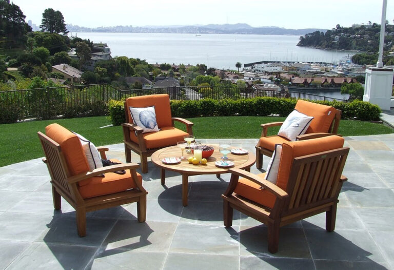 concrete patio with overlooking background