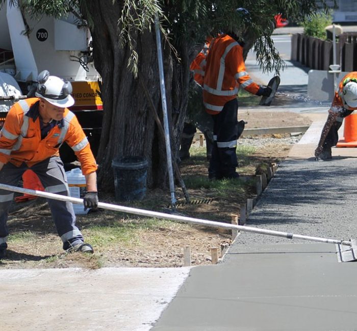 Concrete sidewalk installation by Ace Concrete Contractors Austin