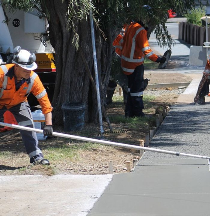 Concrete sidewalk installation by Ace Concrete Contractors Austin